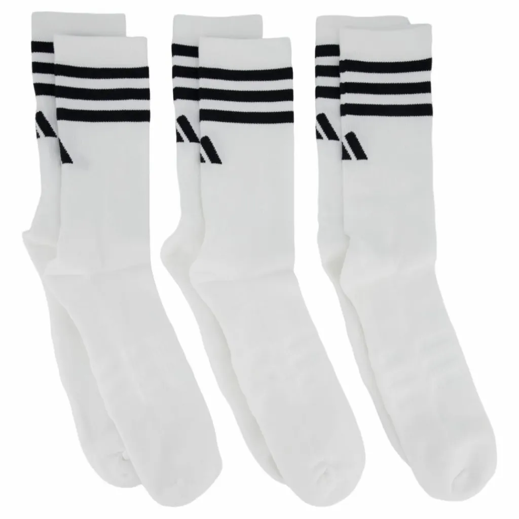 adidas 3 Pk Crew White Vit Sale