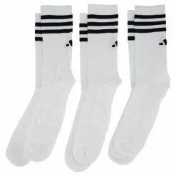 adidas 3 Pk Crew White Vit Sale