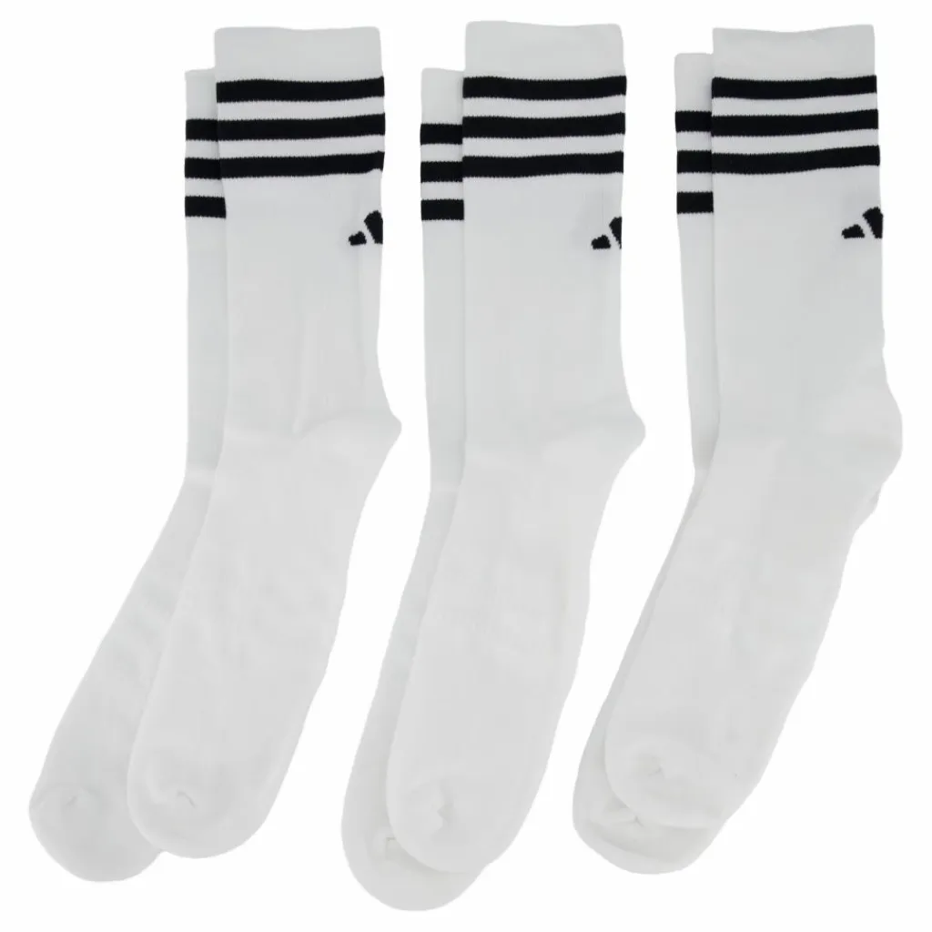 adidas 3 Pk Crew White Vit Sale