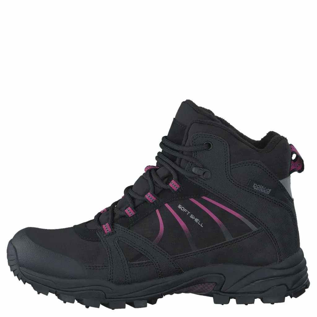 Polecat 430-4401 Waterproof Warm Lined Black/Fuchsia ICE-Tech Studs Svart