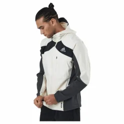 adidas Marathon Jacket Ocean P.Blue Men Wonder White / Black New