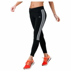 adidas Run It Tight 7/8 3 Stripe Women Black / White Svart Discount