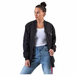Adriana Lima Long Bomber Jacket Black*Puma Clearance