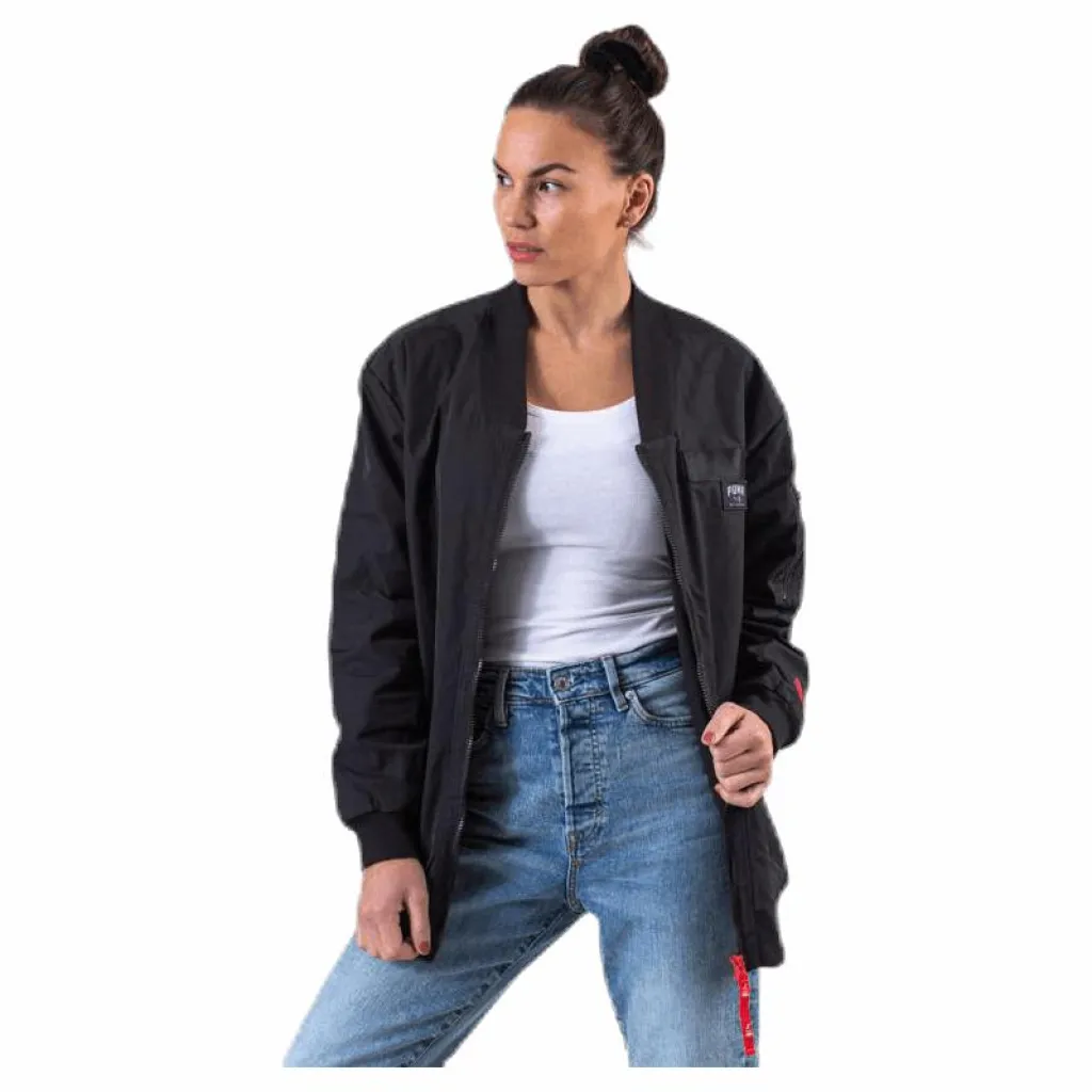 Adriana Lima Long Bomber Jacket Black*Puma Clearance