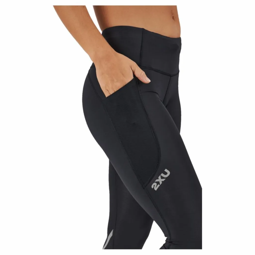 2XU Aero Mid-rise Comp Tights Black/silver Reflective Svart Sale