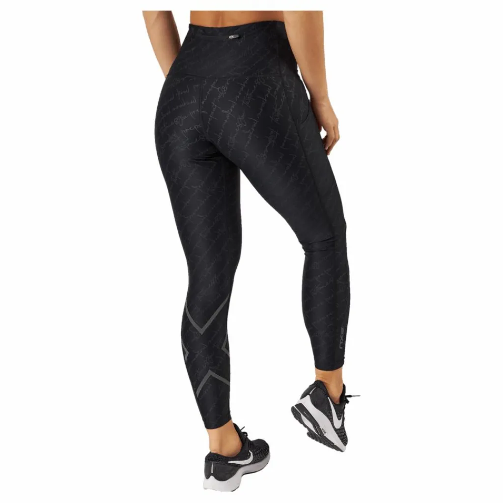 2XU Aero Reflect Hi-rise Comptigh Tty Script/black Reflective Svart Outlet