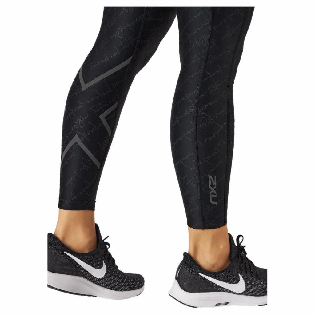 2XU Aero Reflect Hi-rise Comptigh Tty Script/black Reflective Svart Outlet