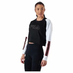 Fila Ahuva Cropped Longsleeve Shirt Pink/Black Rosa och Svart Clearance