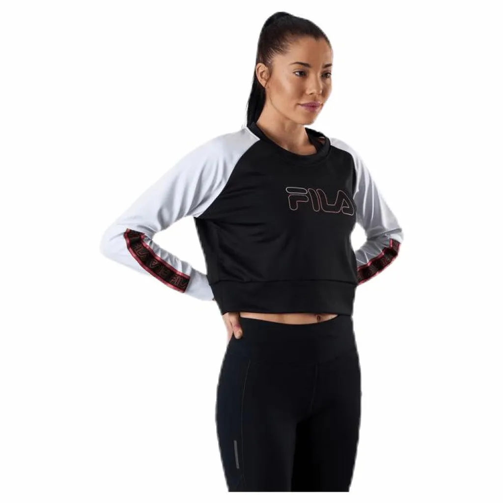 Fila Ahuva Cropped Longsleeve Shirt Pink/Black Rosa och Svart Clearance