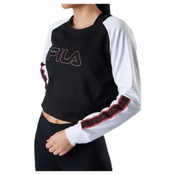 Fila Ahuva Cropped Longsleeve Shirt Pink/Black Rosa och Svart Clearance