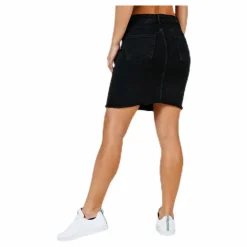 Pieces Aia Mw Dnm Skirt Black Svart Sale