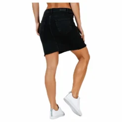 Pieces Aia Mw Dnm Skirt Black Svart Sale