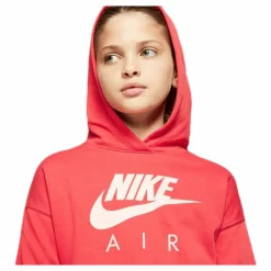 Air Crop Hoodie Jr White/Red*Nike