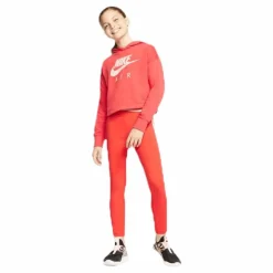 Air Crop Hoodie Jr White/Red*Nike