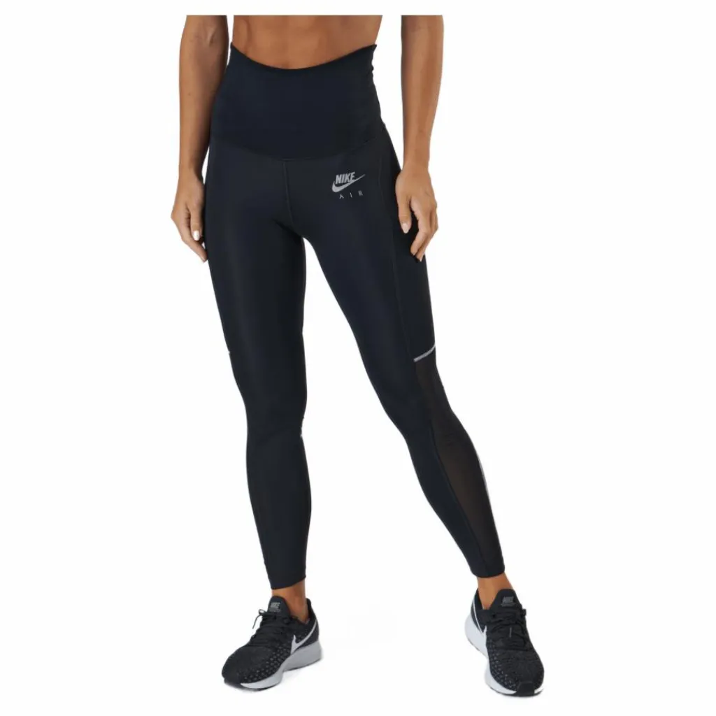 Nike Air Dri-fit Women's 7/8-length Black/white/reflective Silv Svart Online
