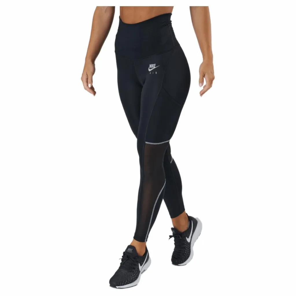 Nike Air Dri-fit Women's 7/8-length Black/white/reflective Silv Svart Online