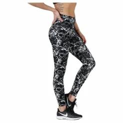 Endurance Alec Printed Tights White/Black Vit och Svart Outlet