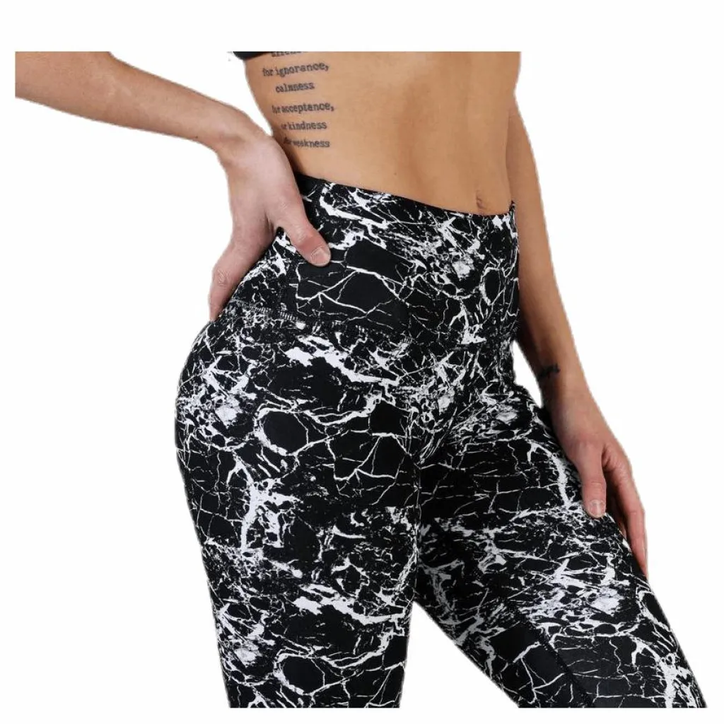 Endurance Alec Printed Tights White/Black Vit och Svart Outlet