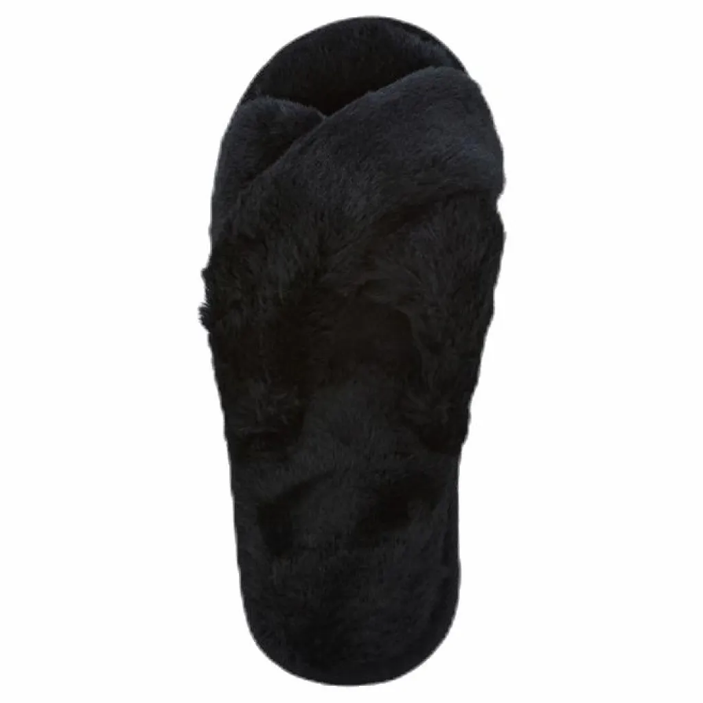 Alie Fluffy Slippers Black*NOUN Hot