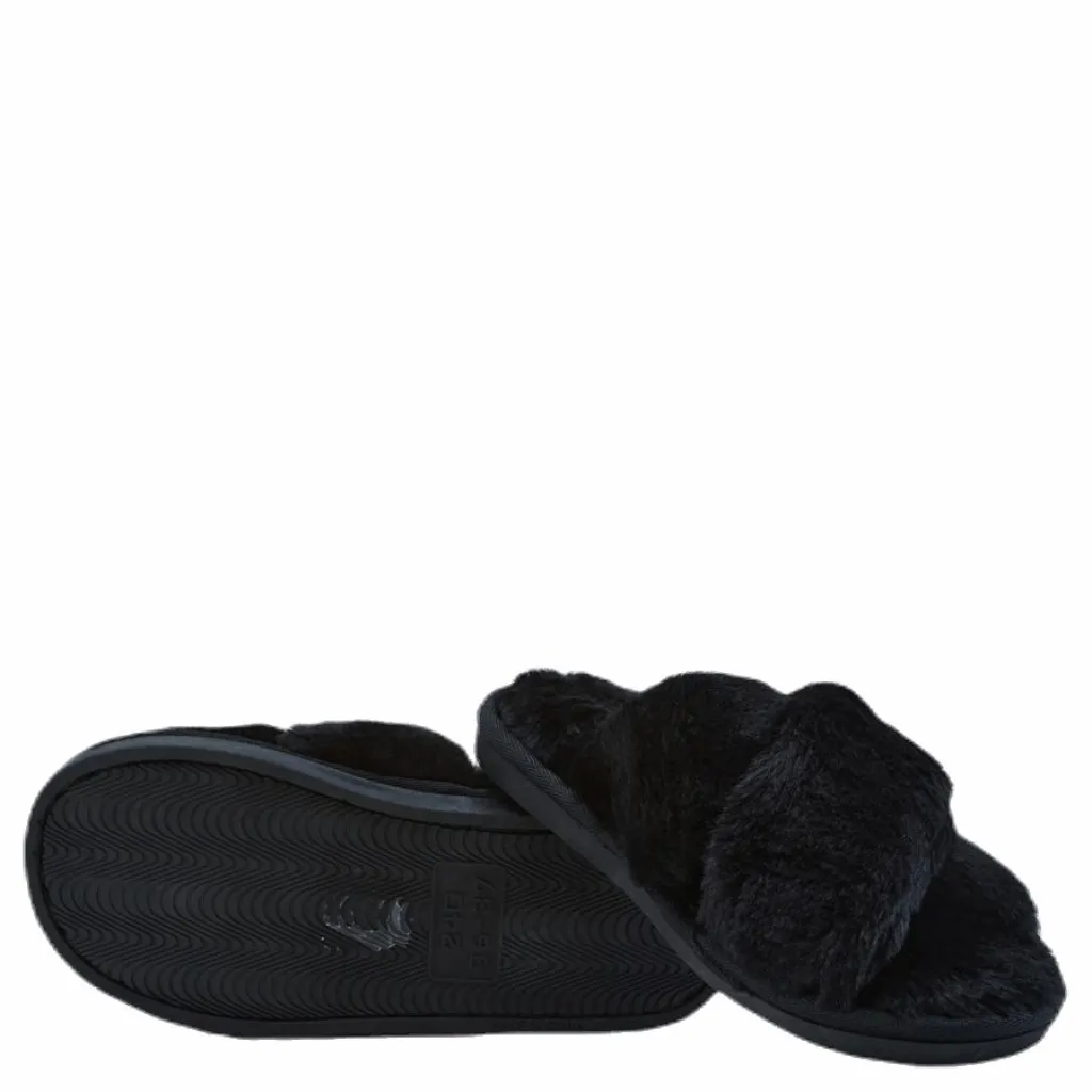 Alie Fluffy Slippers Black*NOUN Hot