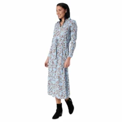 Only Alma Poly L/S Shirt Dress Aop Blue Blå New