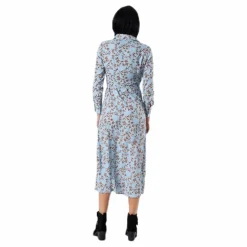 Only Alma Poly L/S Shirt Dress Aop Blue Blå New