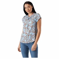 Only Alma Poly S/S Top Aop Blue Blå Online