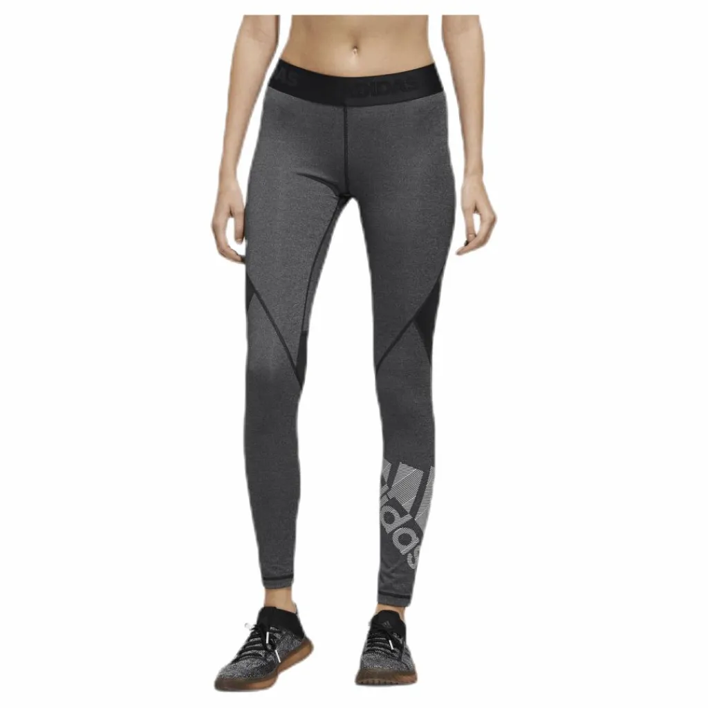 adidas Alphaskin Bos Long Tight White/Black Grå Hot