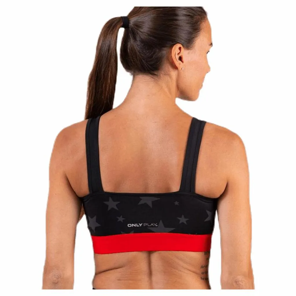 Only Play Alya Aop Sports Bra Black Svart Clearance