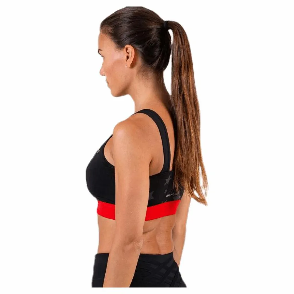 Only Play Alya Aop Sports Bra Black Svart Clearance