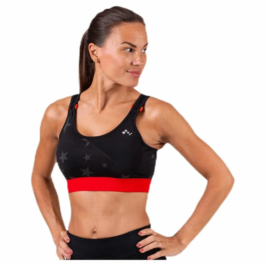 Only Play Alya Aop Sports Bra Black Svart Clearance