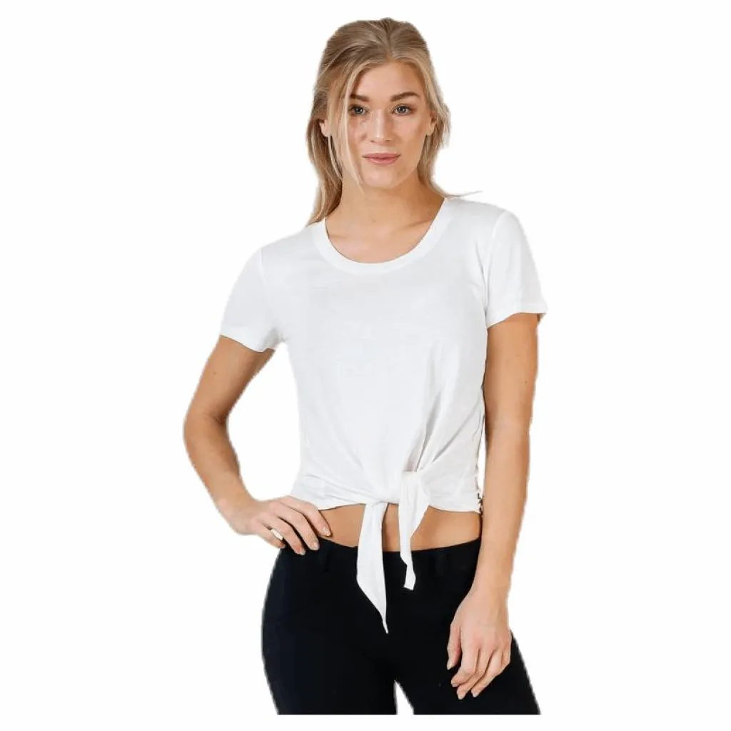 Only Arli S/S Knot Top White Vit Clearance