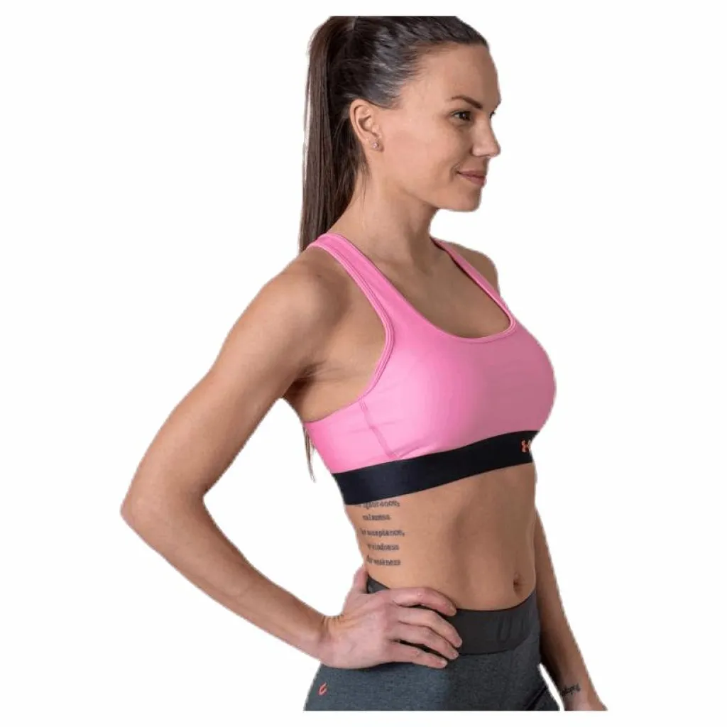 Under Armour Armour Mid Crossback Bra Pink Rosa New