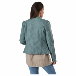 Ava Faux Leather Biker Otw Green*Only Hot
