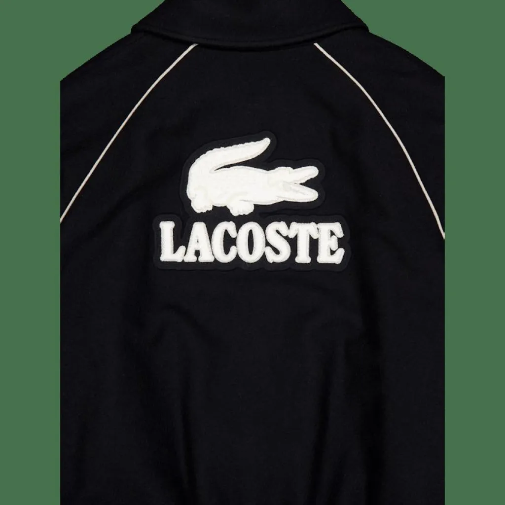 Lacoste Badge Accent Wool Varsity Jack Black New