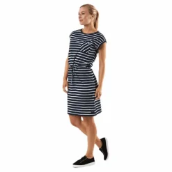 Marine Bellevue Dress Blue/White Blå och Vit Online