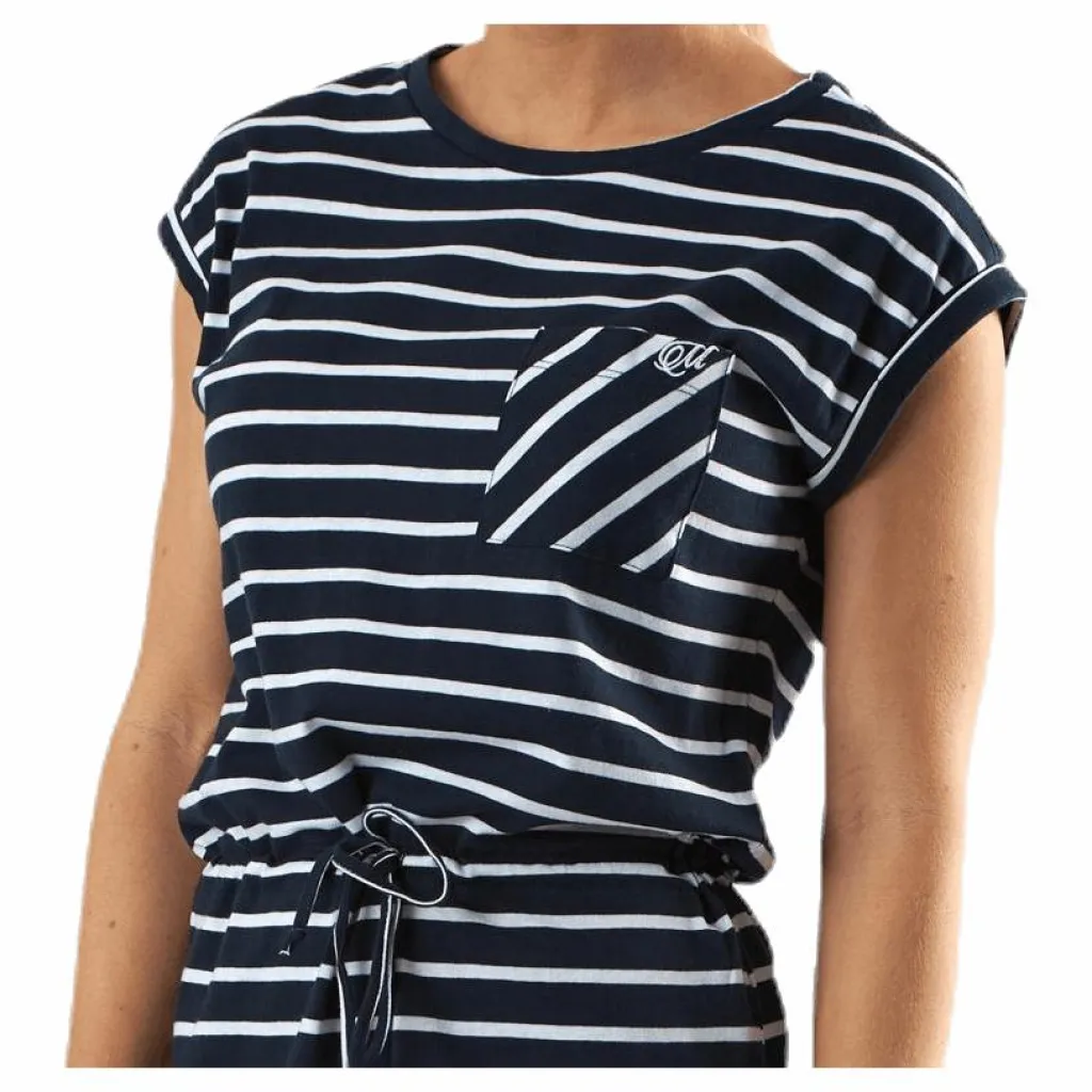 Marine Bellevue Dress Blue/White Blå och Vit Online