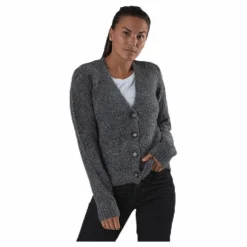 Bibi Ls Knit Cardigan Grey*Pieces