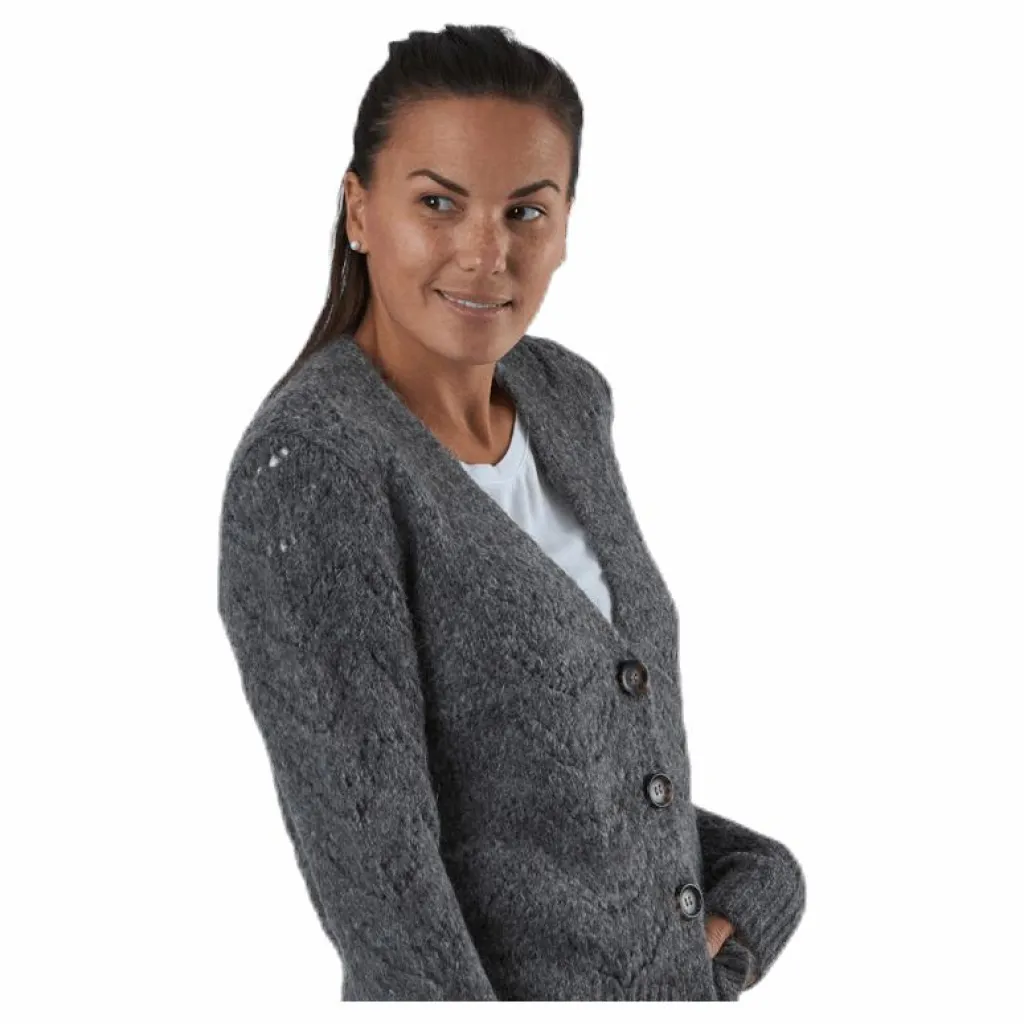 Bibi Ls Knit Cardigan Grey*Pieces