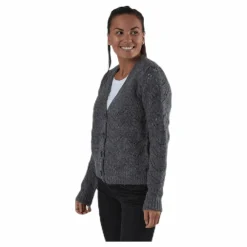 Bibi Ls Knit Cardigan Grey*Pieces