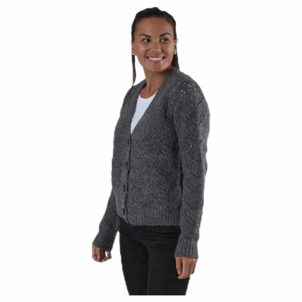 Bibi Ls Knit Cardigan Grey*Pieces