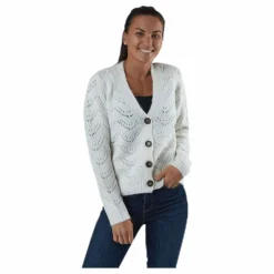 Pieces Bibi Ls  Knit Cardigan White Vit Online