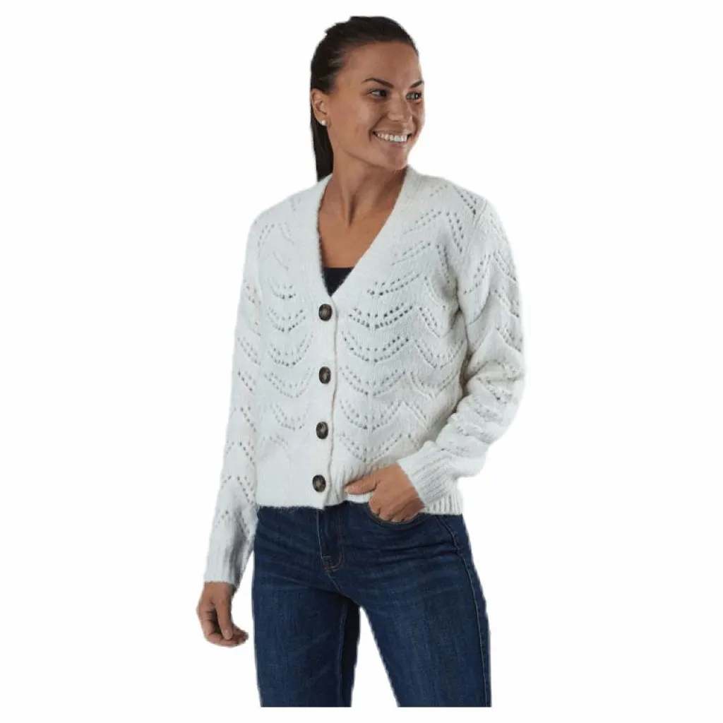 Pieces Bibi Ls Knit Cardigan White Vit Online