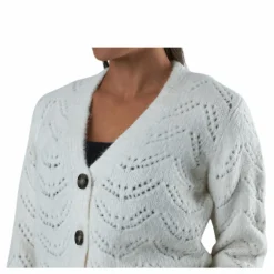 Pieces Bibi Ls Knit Cardigan White Vit Online