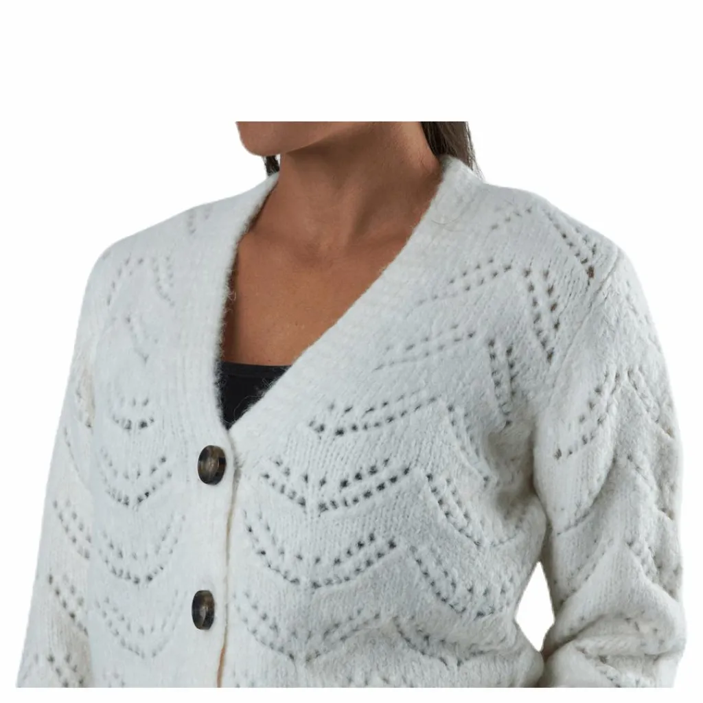 Pieces Bibi Ls Knit Cardigan White Vit Online
