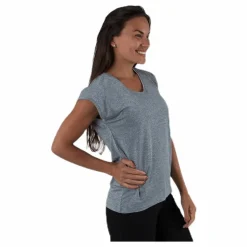 Pieces Billo Tee Lurex Stripes Grey Grå Hot