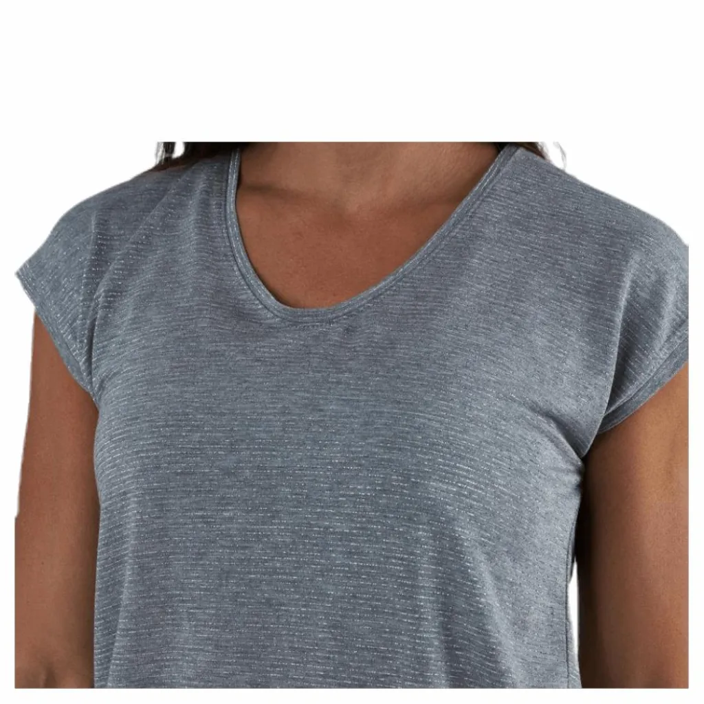 Pieces Billo Tee Lurex Stripes Grey Grå Hot
