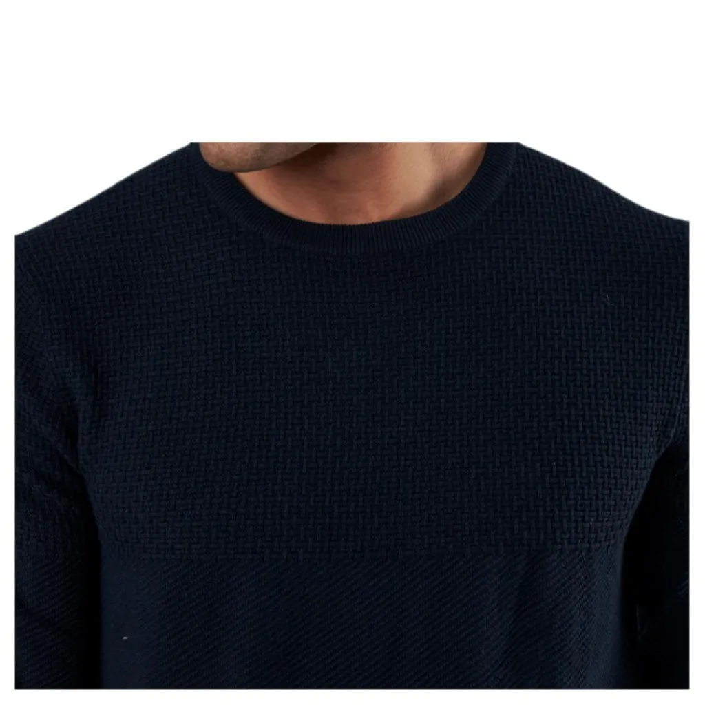 Blacamp Knit Structure Crew Neck Blue*Jack & Jones New