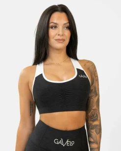 Black & White Swirl Sports Bra Black/white*Gavelo Hot