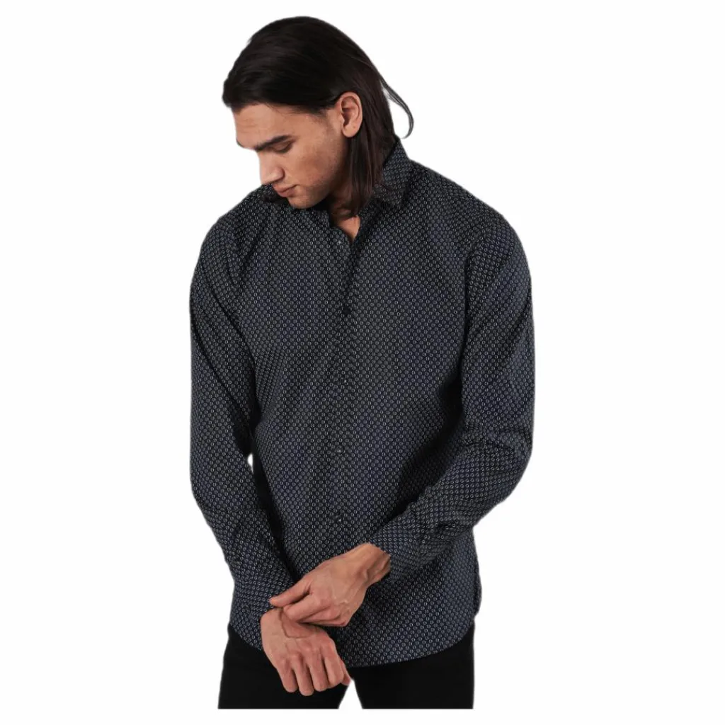 Jack & Jones Blackpool Stretch Shirt L/s Mecca Orange Svart Discount